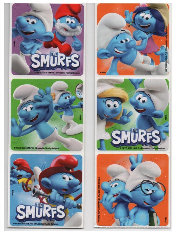 25 (licensed) the Smurfs Stickers, 2.5
