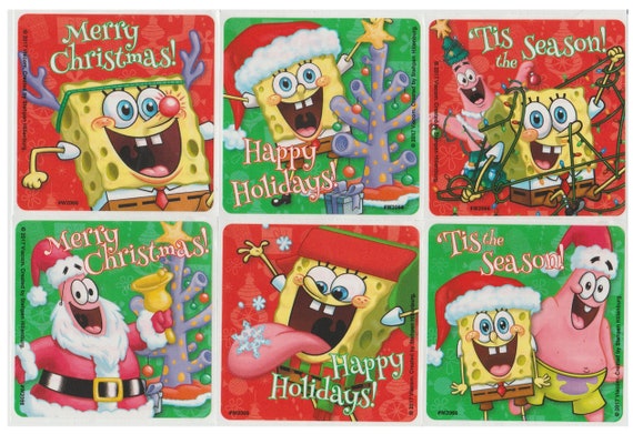 25 (licensed) Spongebob Christmas Stickers, X