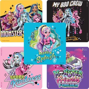 25 (Licensed) Monster High Friends Forever Stickers, 2.5&quot; x 2.5&quot; Each