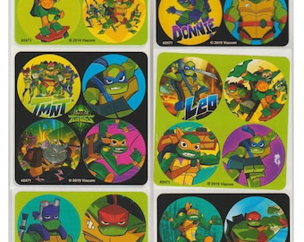 80 Teenage Mutant Ninja Turtles Mini Stickers, 1.2" Round Each