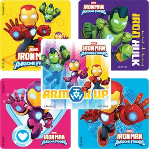 25 (Licensed) Iron Man And His Awesome Friends Stickers, 2.5&quot; x 2.5&quot; Each