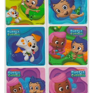 25 (Licensed) Bubble Guppies Character Stickers, 2.5" x 2.5"