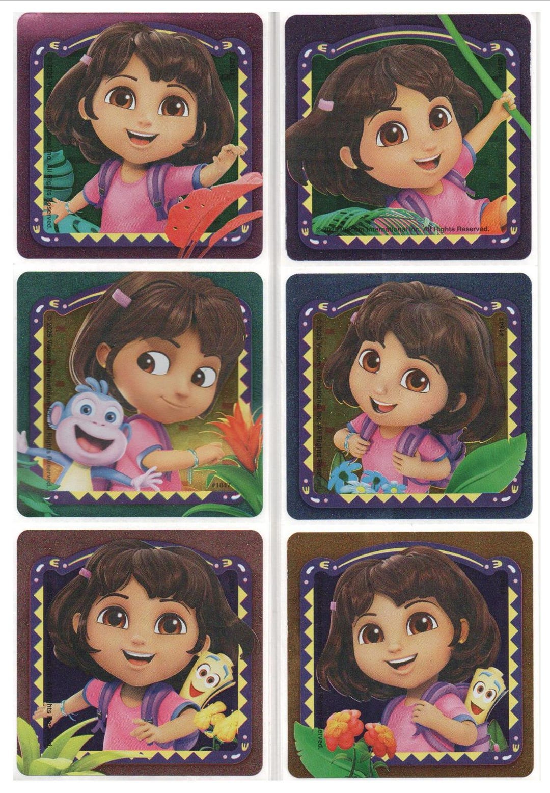 25 (licensed) Dora the Explorer Fiesta Foil-type Stickers, 2.5