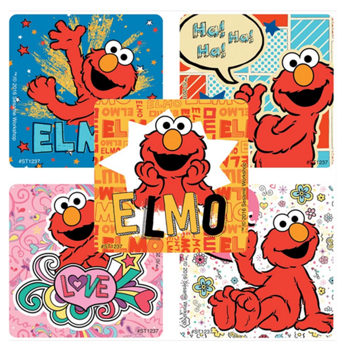 25 (licensed) Elmo Sesame Street Stickers, 2.5