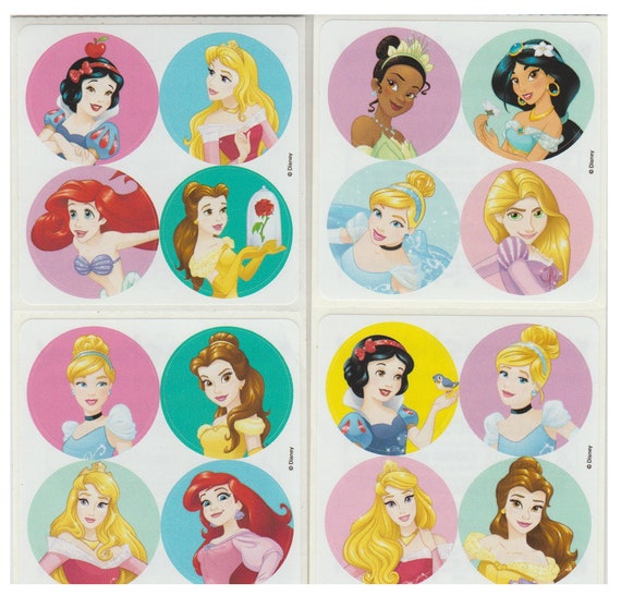 Schuldig thuis Rijp 80 Disney Princess Mini Stickers 1.2 Round Each - Etsy