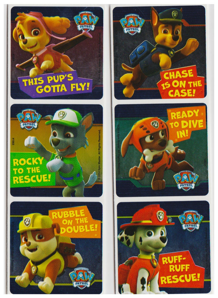 Græsse Bange for at dø Overdreven 25 Paw Patrol Sayings Stickers 2.5 X 2.5 | Etsy