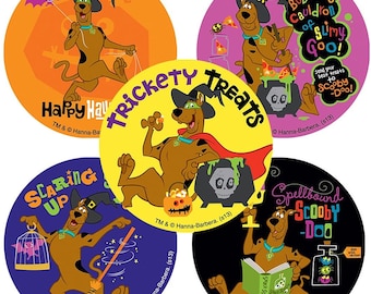 25 pegatinas de Halloween de Scooby Doo (con licencia), 2,5" x 2,5" cada una