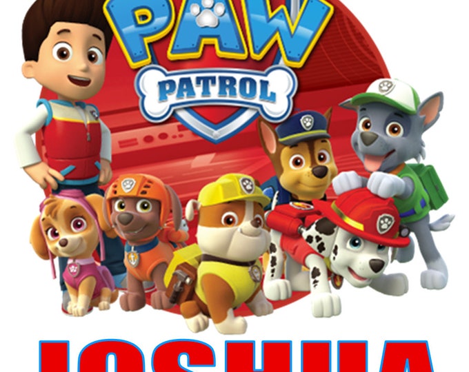 Paw Patrol Custom Iron on Transfer 8x8 for LIGHT Fabrics - Etsy