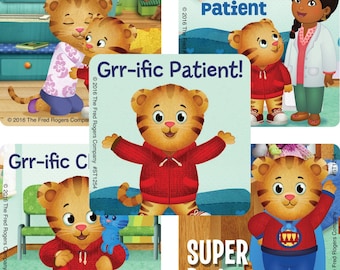 25 Daniel Tiger's Neighborhood Patient Stickers, 2.5" x 2.5" Each