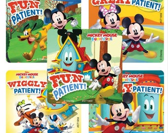 25 pegatinas (con licencia) de Mickey Mouse Funhouse Patient, 6,35 x 6,35 cm