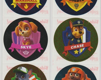 25 (Licensed) Paw Patrol Badge Stickers, 2.5" x 2.5"