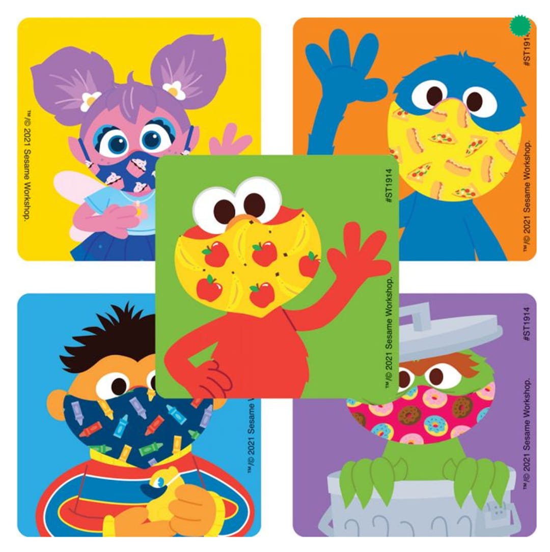 25 Sesame Street in Masks Stickers 2.5 X 2.5 Each - Etsy