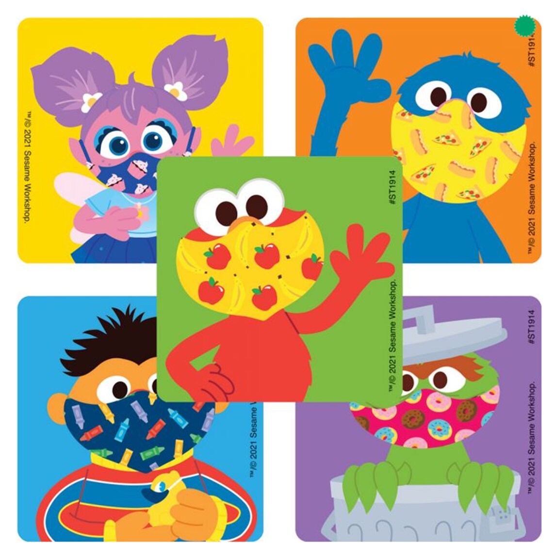 25 Sesame Street in Masks Stickers 2.5 X 2.5 Each | Etsy