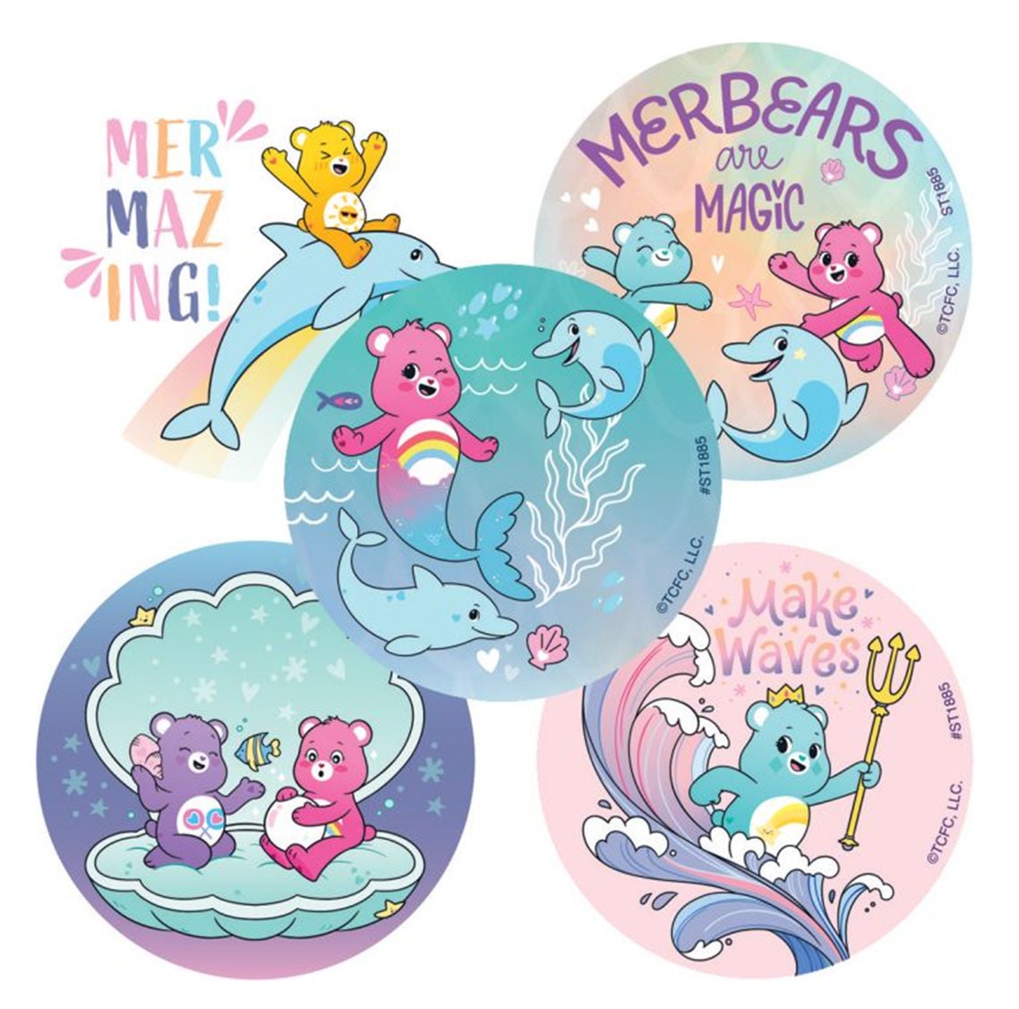 Mermazing Sticker 25 (licensed) Care Bears Mermazing Stickers, 2.5