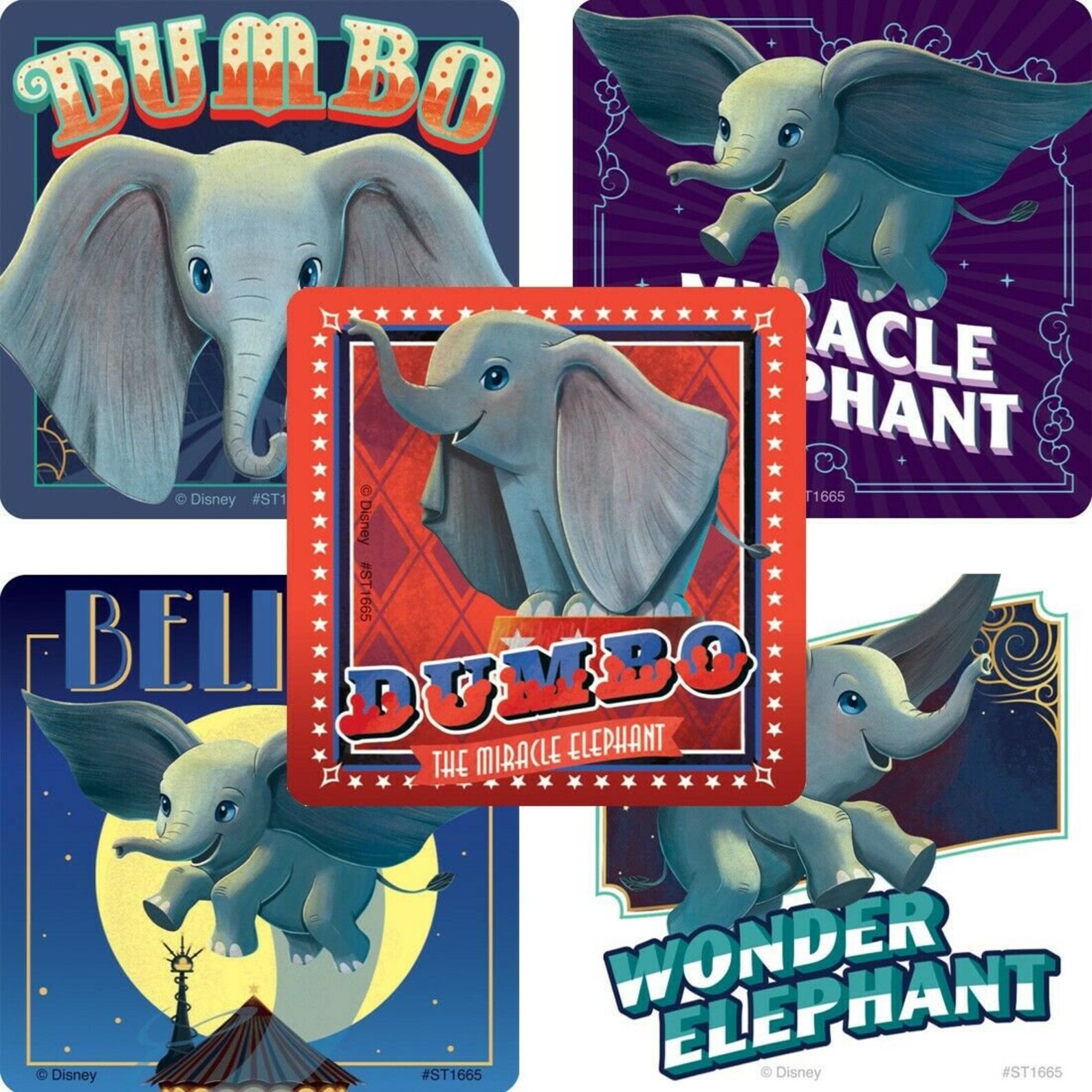 25 Dumbo Movie Stickers 2.5 x 2.5 Etsy