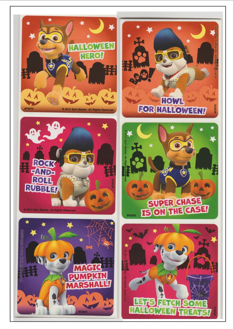 25 Paw Patrol Halloween Stickers 2.5 X 2.5 Each Etsy