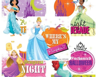 25 pegatinas de Halloween de princesas Disney (con licencia), 2,5" x 2,5" cada una
