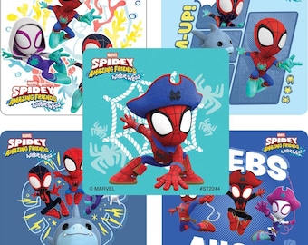 25 Spidey And His Amazing Friends Water Webs Stickers, 2.5" x 2.5" Each