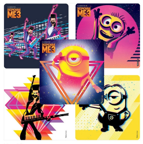 Stickers Party Favors 2.5/" x 2.5/" each 25 Minions Despicable Me