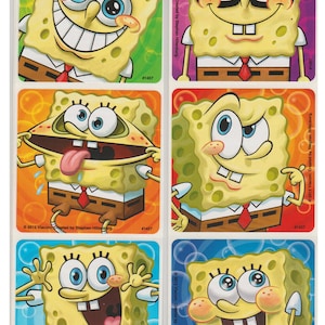 25 (Licensed) SpongeBob Faces Stickers, 2.5" x 2.5"