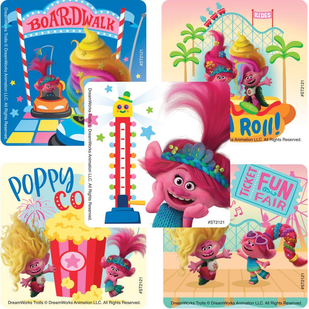 Stickers Fun Fair 25 (licensed) Trolls Fun Fair Surprise Stickers, 2.5