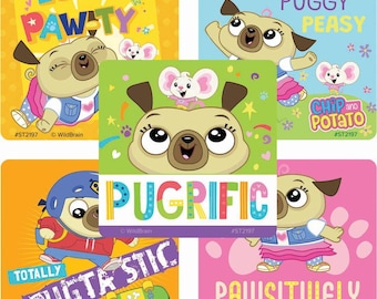 25 (Licensed) Chip and Potato Stickers, 2.5" x 2.5" Each