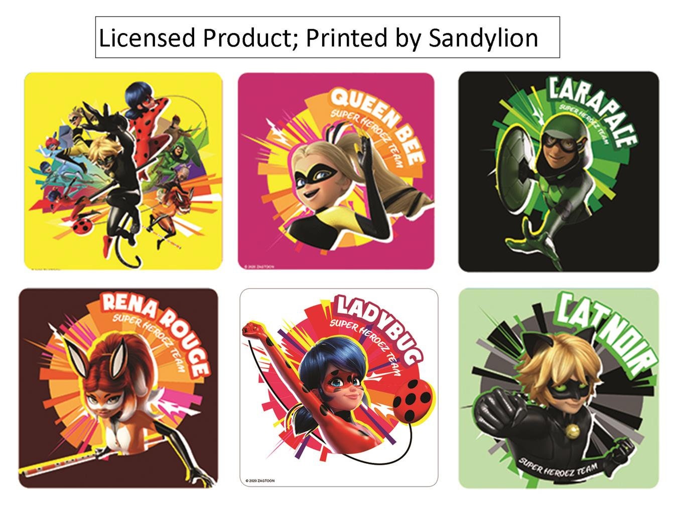 25 Licensed Sandylion Miraculous Stickers 2.5 x -  Portugal