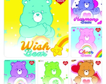 25 (Licensed) Care Bears Stickers, 2.5" x 2.5"
