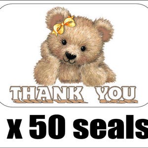 30 GET WELL SOON TEDDY BEAR ENVELOPE SEALS LABELS STICKERS 1.5 ROUND  PLANNER