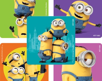 25 (Licensed) Minions Stickers, 2.5" x 2.5" each, Party Favors