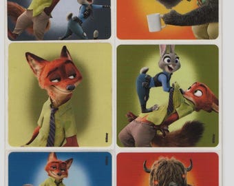 25 (Licensed) Zootopia Stickers, 2.5" x 2.5"
