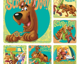 25 (Licensed) Scooby Doo Classic Stickers, 2.5" x 2.5" Each