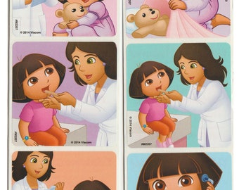 25 (Licensed) Dora Visits The Doctor Stickers, 2.5&quot; x 2.5&quot;