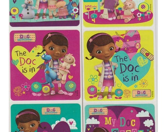 25 (Licensed) Doc McStuffins The Doc Is In Stickers, 2.5" x 2.5"