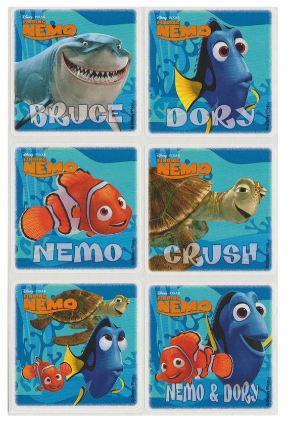 25 Finding Nemo Glitter STICKERS Party Favors Supplies Birthday Treat Loot Bags
