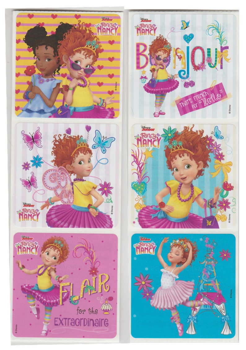 25 Fancy Nancy Stickers 2.5 x 2.5 Etsy