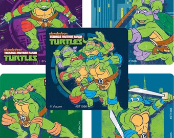 25 (Licensed) Teenage Turtle Classic Stickers, 2.5" x 2.5" Each