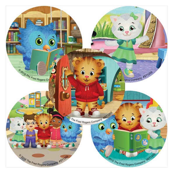 25 Daniel Tiger's Neighborhood Stickers, 2.5" x 2.5" Each