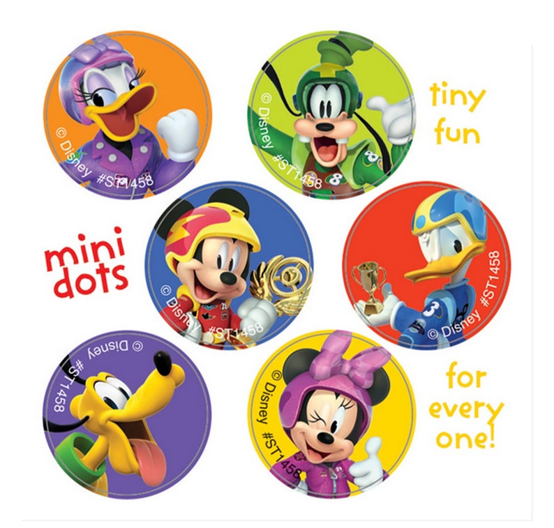 150 Mickey Mouse and Roadster Racers Mini Stickers 7/8 Etsy