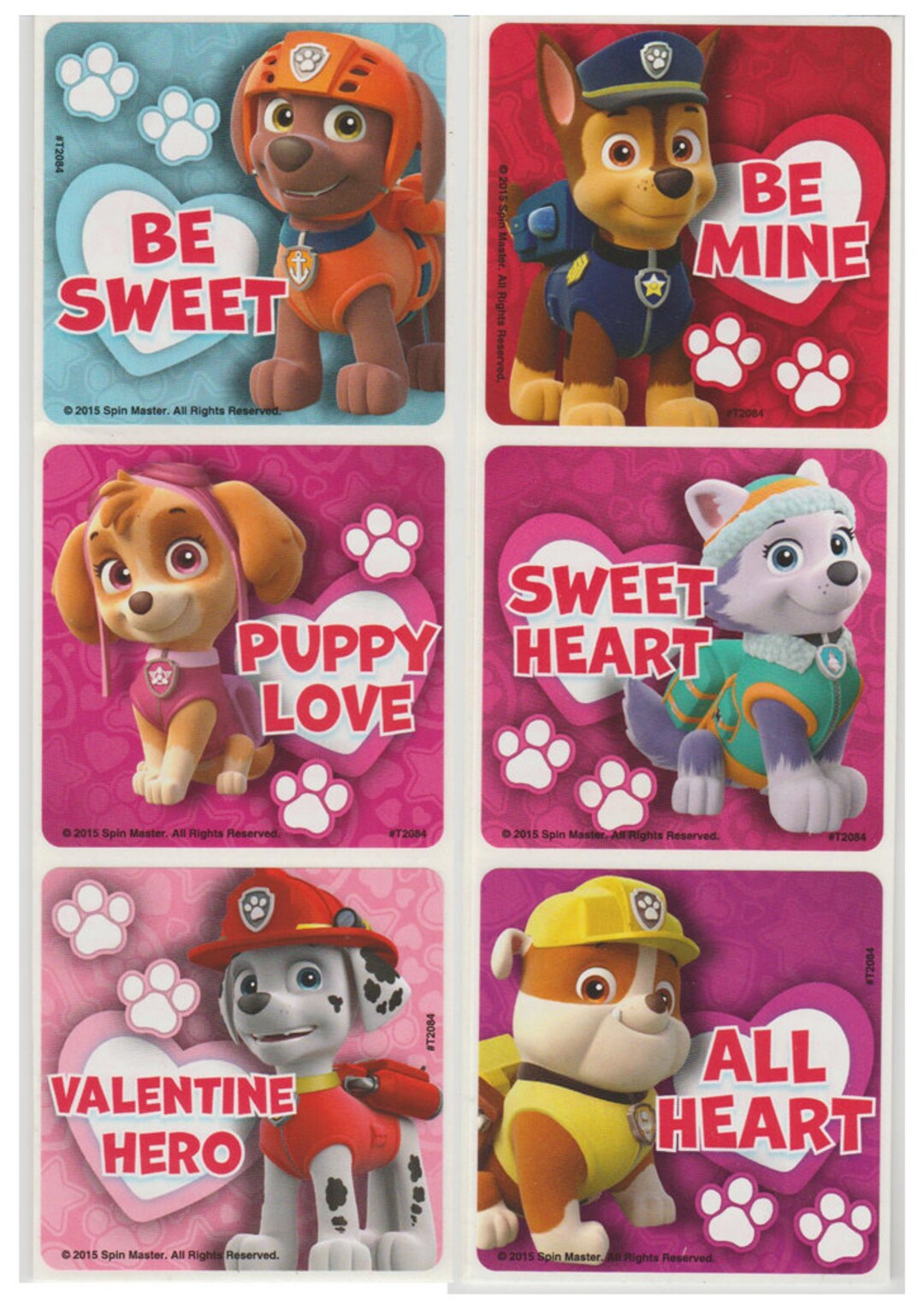 25 Paw Patrol Valentine licensed Stickers 2.5 X Etsy