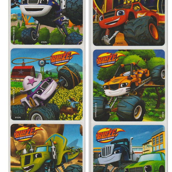 25 (Licensed) Blaze and the Monster Machines Trucks Stickers, 2.5" x 2.5"