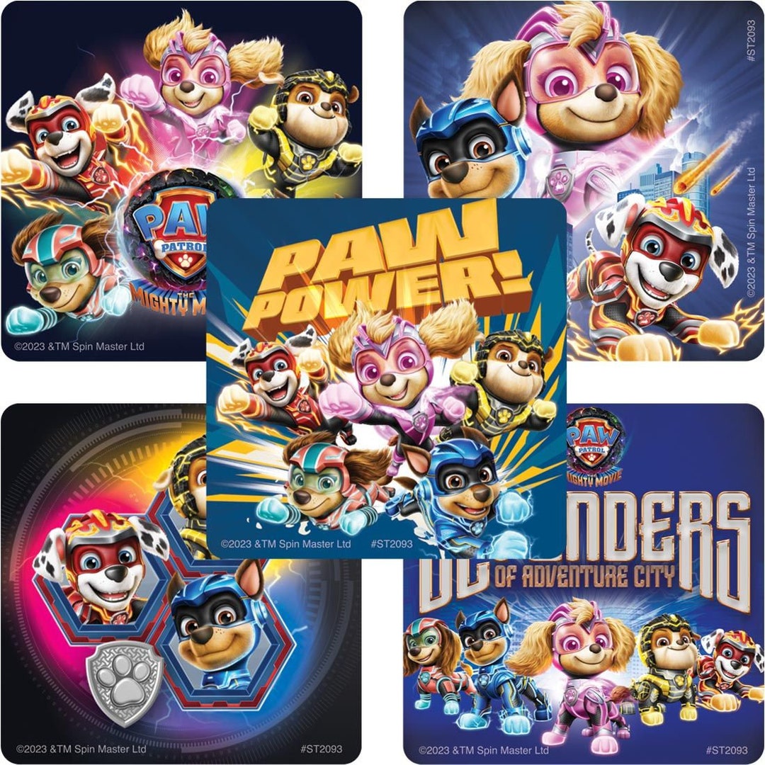25 Paw Patrol Mighty Movie Stickers 2.5 X 2.5 - Etsy