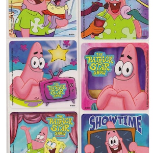 May include: A set of six stickers featuring the cartoon character Patrick Star from the Nickelodeon show "The Patrick Star Show". The stickers are colorful and feature Patrick in various poses and settings. The stickers are perfect for adding a touch of fun to any project.