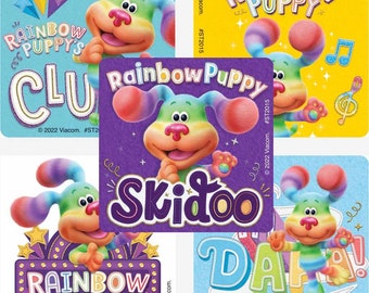 25 (Licensed) Blue's Clues and You Rainbow Puppy Stickers, 2.5" x 2.5" Each