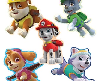 20 pegatinas con forma de Paw Patrol (con licencia oficial), de aproximadamente 2,25 pulgadas, ideales para fiestas.