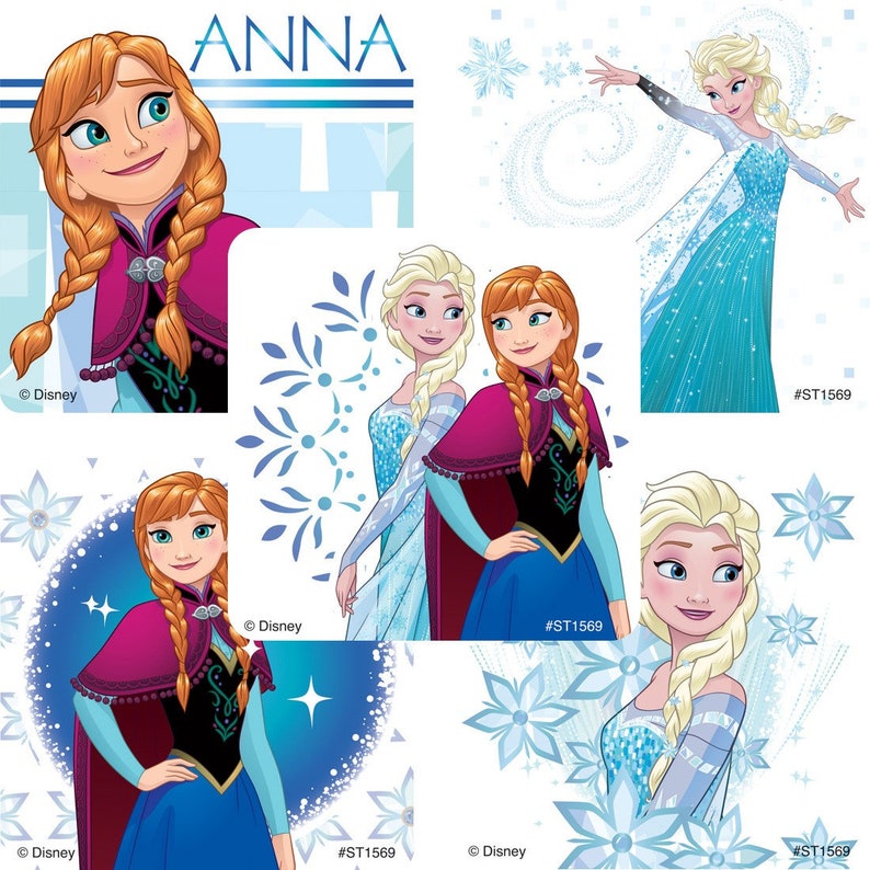 25 Frozen Anna and Elsa Stickers 2.5 x 2.5 Each Etsy