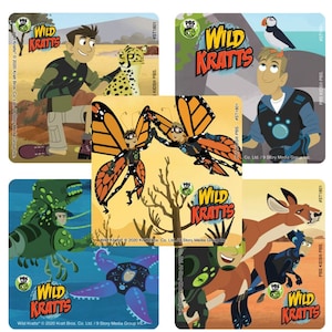 25 Wild Kratts Stickers, 2.5" x 2.5" Each