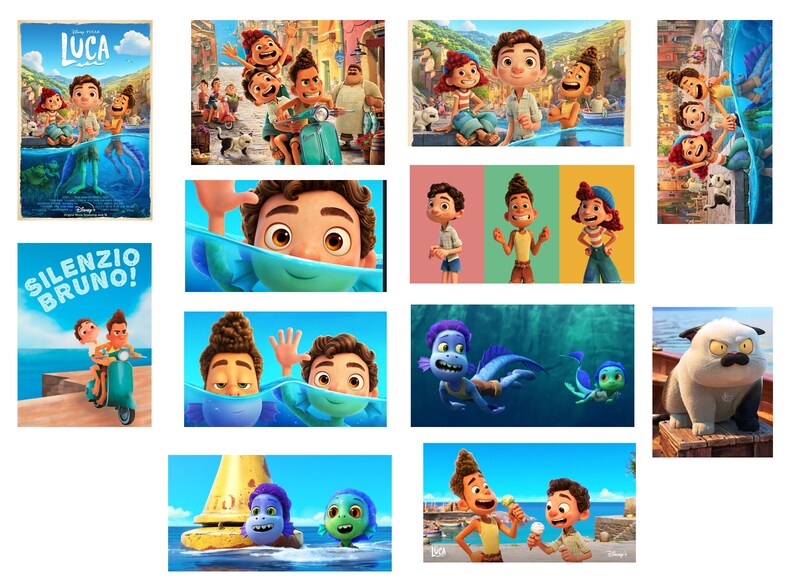 12 Luca Movie Glossy Stickers in Various Sizes Party Favors Etsy