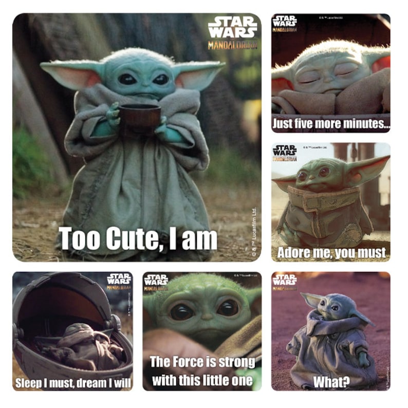 25 Baby Yoda Sayings Stickers 2.5 X 2.5 Each Etsy