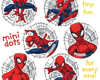 150 (Licensed) Spiderman Mini Stickers, 7/8" Round Each
